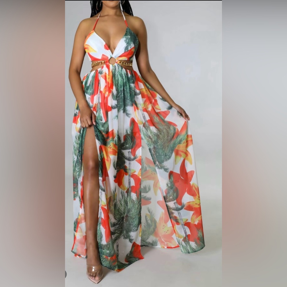 NEW!!! Floral Chiffon Maxi Skirt